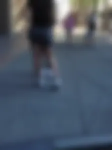 Thick big booty teen with braces in tight grey spandex shorts