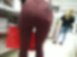 Fit Blonde in Red Jeans with Hot Ass and Muscular Ass at the Supermarket Creepshots