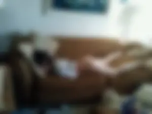 Skinny Girl Lying Asleep on Couch with no Panties Home Candid