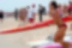 Lifeguard tournament girls on the beach