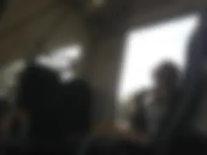 Impossible candid bespectacled cutie with giant boobs sitting in a public train creepshots