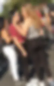Cute VPL teen in tights on the street candid photos