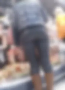 Hot ass in tight leather pants, creepshots at the supermarket and on the street
