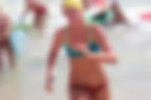 Lifeguard tournament girls on the beach