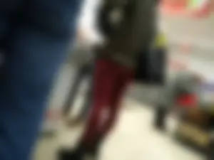 Nice Booty in Red Tight Pants Supermarket Creepshot