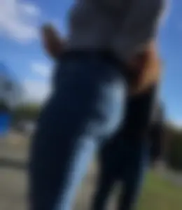 Long haired beauty teen with a tight ass in jeans