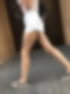 Skinny Girl in Denim Shorts With Fit Tattooed Legs Street Creepshots Gallery