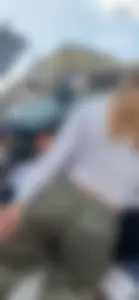 Jiggly round ass of a blonde beauty in cargo pants + Face shots