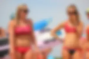 Lifeguard tournament girls on the beach