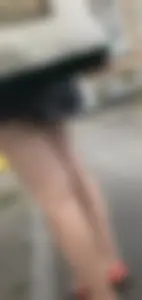 Girl with Nice Pale Legs in a Dress Street Candid Photos