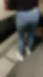 Cute little ass at the train station with a VPL