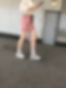 Cute street candid girl in a skirt