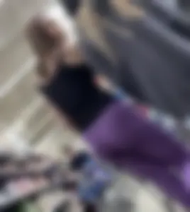 Skinny mom with jiggly little ass in purple leggings  ( VTL)