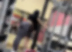 Latina pulls her leggings up then bends over for me