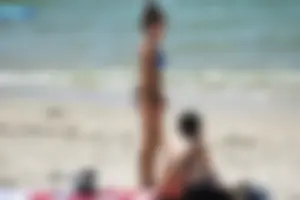 Sexy ass girl with a perfect body in her bikini on the beach