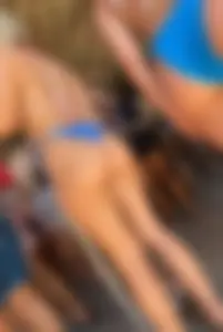 Blonde Barbie Pawg in American flag bikini