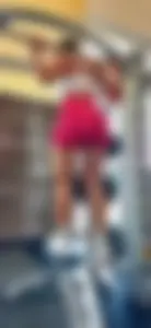 Perfect FAT gym booty in red shorts