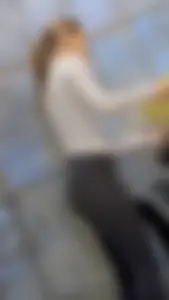 Skinny And Tight College Girl In Blue Leggings Bends Over For Me (Upshots)