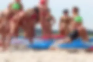 Lifeguard tournament girls on the beach
