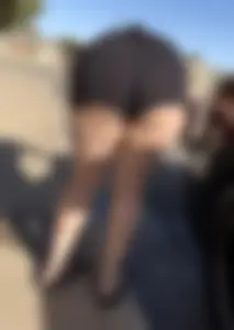 Pawg cheeks hanging out in black romper