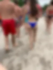 A Gorgeous Slim Candid Girl in a Blue Swimsuit Creepshots Series, Hot Flat Ass
