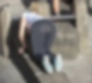Blonde with see through leggings and no panties exercising in public in London