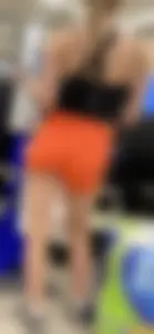 Hottie in orange biker shorts!