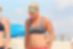 Lifeguard tournament girls on the beach