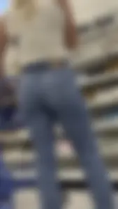 Blonde in jeans with beautifully shaped Ass!