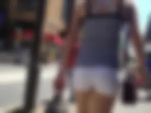 Philly girl with a nice ass in white shorts with vpl