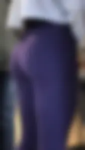 Blonde chick with an amazing ass in tight purple Lulu leggings