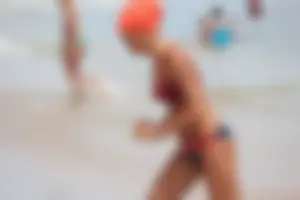 Lifeguard tournament girls on the beach