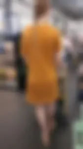 Cute And Tall Skinny Girl in a Dress, Creepshots at the Supermarket