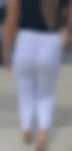 Church girl in white pants