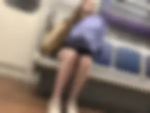 Girl With Hot Legs With a Cute Backpack Sitting in a Subway Train Creepshots