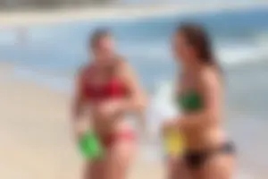 Lifeguard tournament girls on the beach