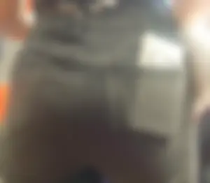 Cute street teen in tight black jeans, hot booty creepshots