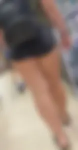 Great chubby legs and booty in black denim shortrs store creepshots collection