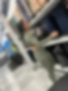 Sexy Brazilian MILF in tight green leggings VPL