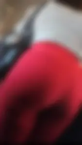 Close up Fat ass in super tight red dress pants