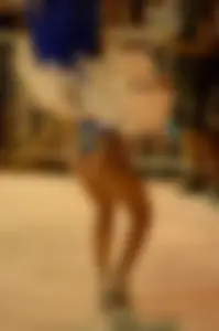 Sexy lady with a nice ass dressed up while dancing