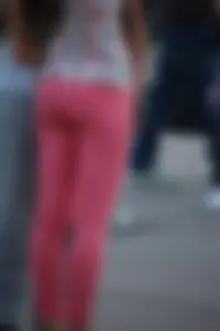 Hot Ass in Red Tight Pants on the Street Creepshots