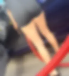Lightskin booty shorts with a mound