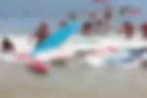 Lifeguard tournament girls on the beach