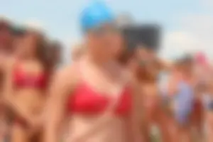 Lifeguard tournament girls on the beach