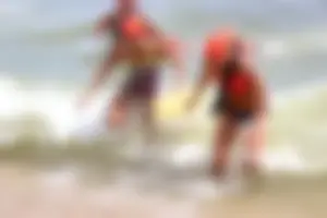 Lifeguard tournament girls on the beach