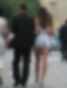Girl with Hot Thin Legs on Heels Street Creepshot