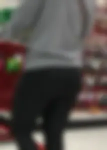 Target blonde milf with a nice ass in dark leggings