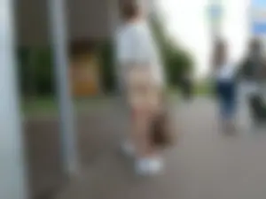 Amazing Ass in Spandex Shorts on the Bus Stop Creepshots