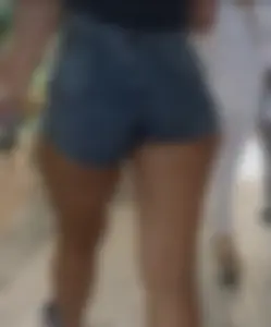 Incredible ass of pretty girl jean shorts